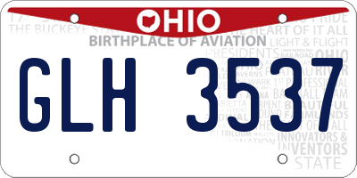 OH license plate GLH3537