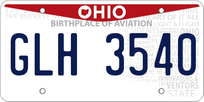 OH license plate GLH3540