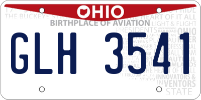 OH license plate GLH3541