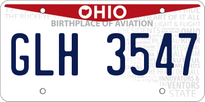 OH license plate GLH3547