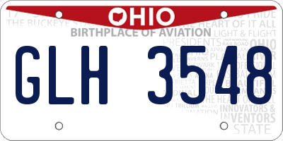 OH license plate GLH3548