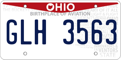 OH license plate GLH3563