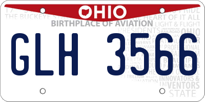 OH license plate GLH3566