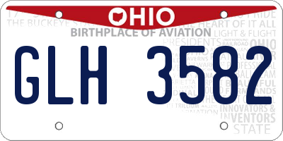 OH license plate GLH3582