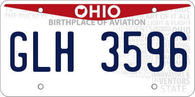 OH license plate GLH3596