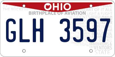 OH license plate GLH3597