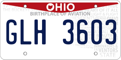 OH license plate GLH3603