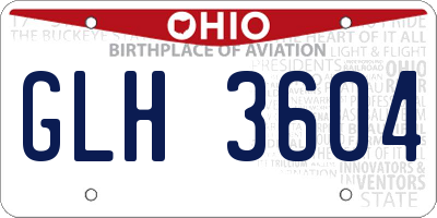 OH license plate GLH3604