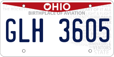 OH license plate GLH3605