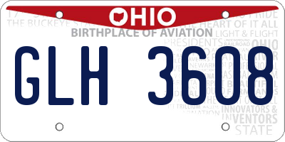 OH license plate GLH3608