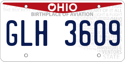 OH license plate GLH3609