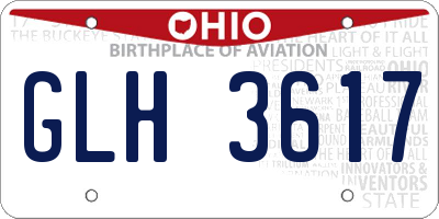 OH license plate GLH3617