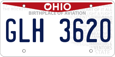 OH license plate GLH3620