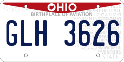 OH license plate GLH3626