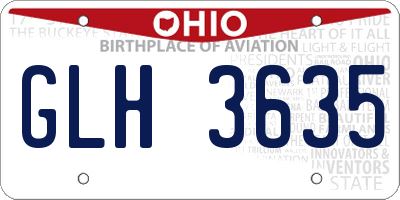 OH license plate GLH3635