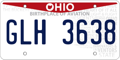OH license plate GLH3638