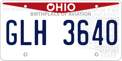 OH license plate GLH3640