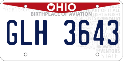 OH license plate GLH3643