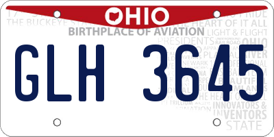 OH license plate GLH3645