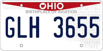 OH license plate GLH3655