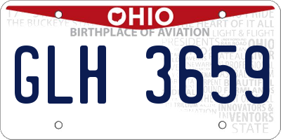 OH license plate GLH3659