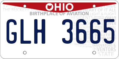 OH license plate GLH3665