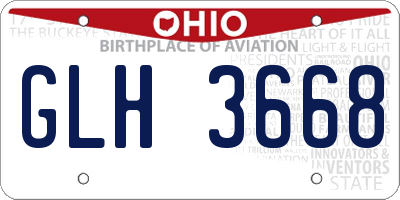 OH license plate GLH3668