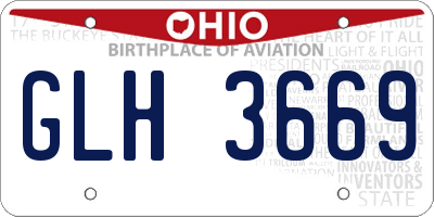 OH license plate GLH3669