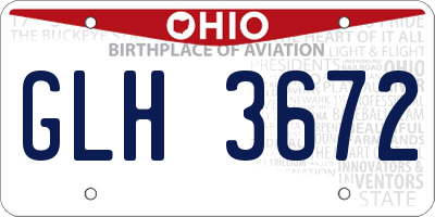 OH license plate GLH3672