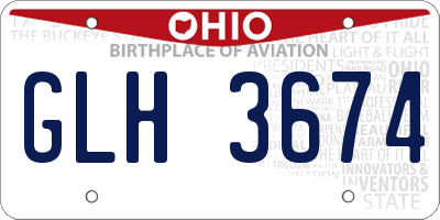 OH license plate GLH3674