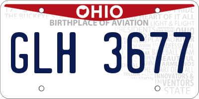 OH license plate GLH3677