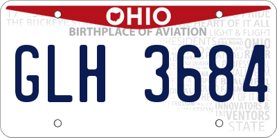OH license plate GLH3684