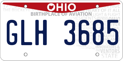 OH license plate GLH3685