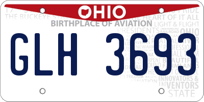 OH license plate GLH3693