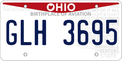 OH license plate GLH3695