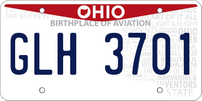 OH license plate GLH3701