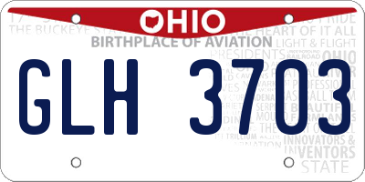 OH license plate GLH3703
