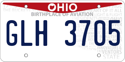 OH license plate GLH3705