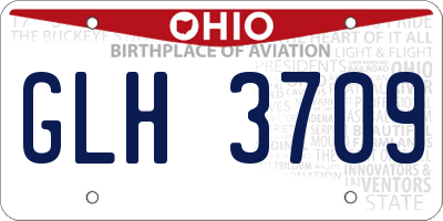 OH license plate GLH3709