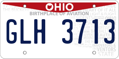 OH license plate GLH3713