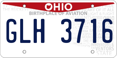 OH license plate GLH3716
