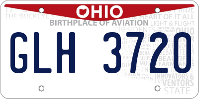 OH license plate GLH3720