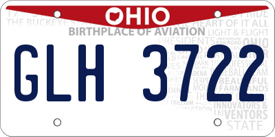 OH license plate GLH3722