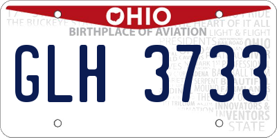 OH license plate GLH3733