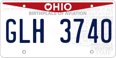 OH license plate GLH3740