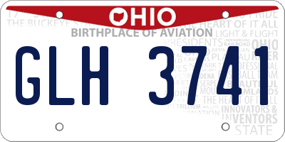OH license plate GLH3741