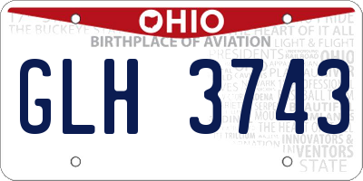 OH license plate GLH3743