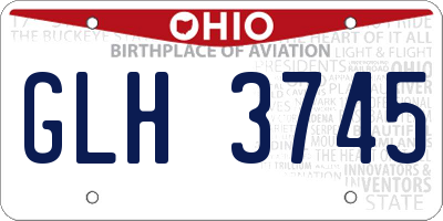 OH license plate GLH3745