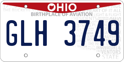 OH license plate GLH3749