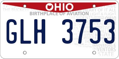 OH license plate GLH3753